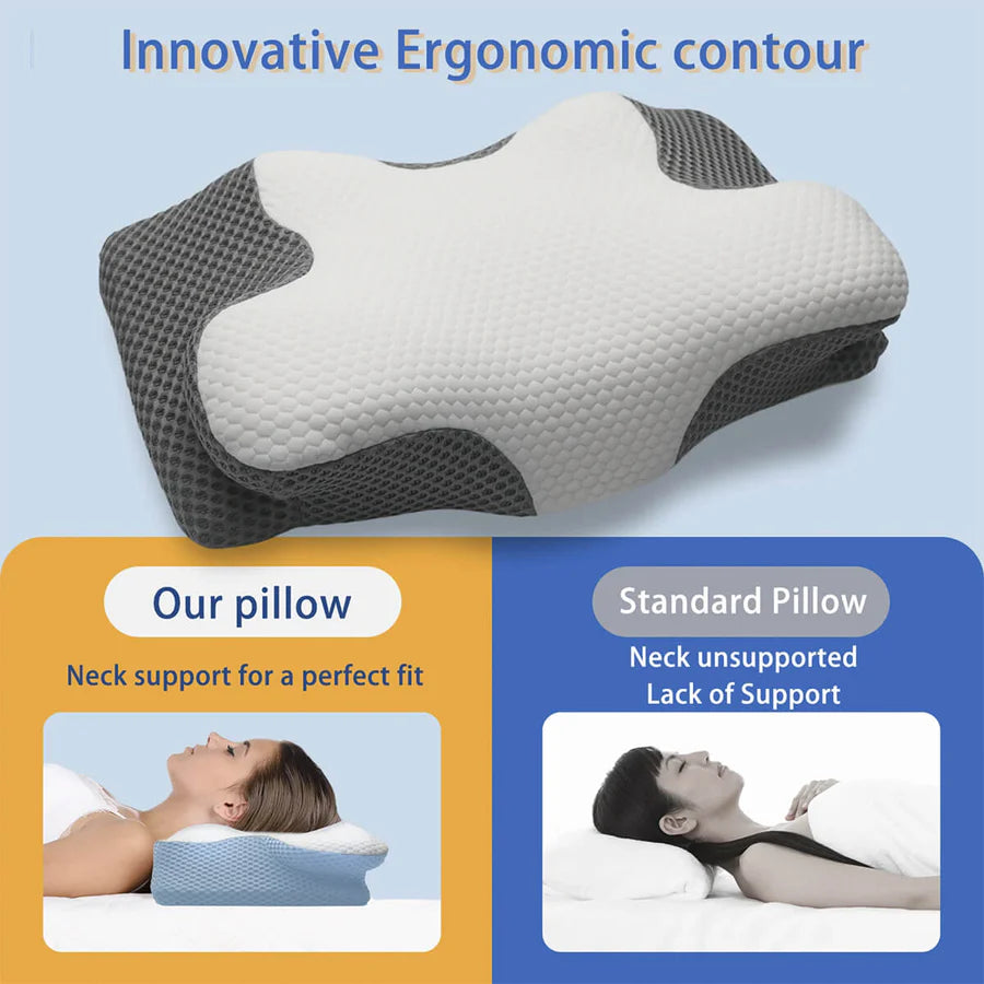 Breeze® Cervical Pillow - Orthopaedic Contour Shaped Memory Foam | Cooling