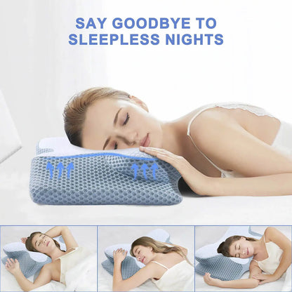 Breeze® Cervical Pillow - Orthopaedic Contour Shaped Memory Foam | Cooling