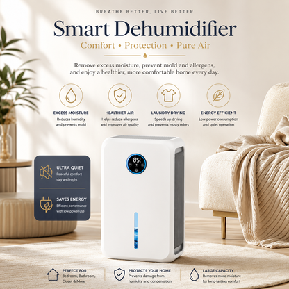 Portable Quiet Dehumidifier for Home, Bedroom, Bathroom & Closet