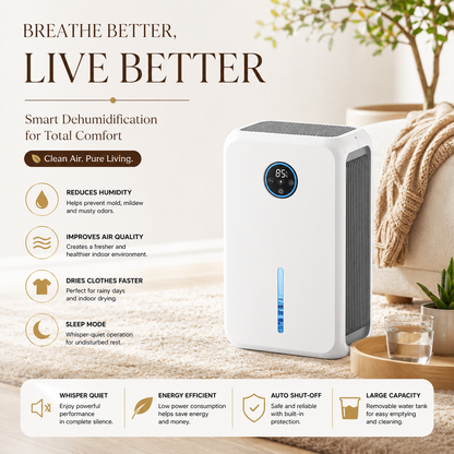 Portable Quiet Dehumidifier for Home, Bedroom, Bathroom & Closet